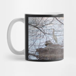 Obscurity by a Tree of the Great Blue Heron Mug
